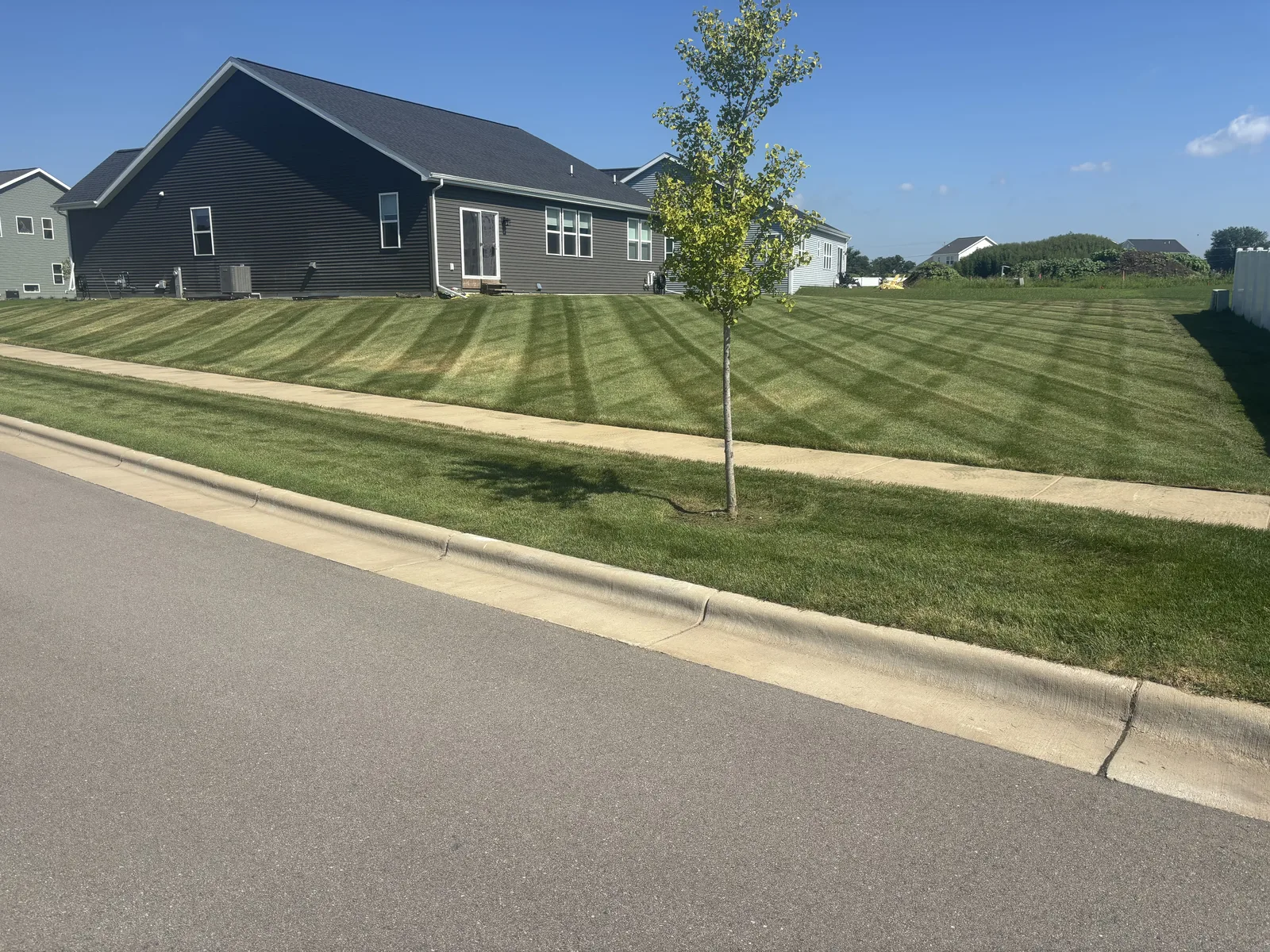 Residential lawn striping